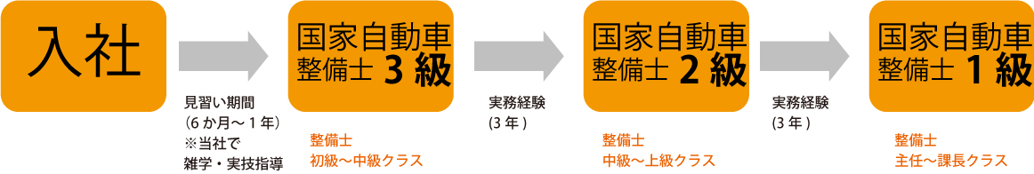 採用若手_働きながら整備士資格の道のり