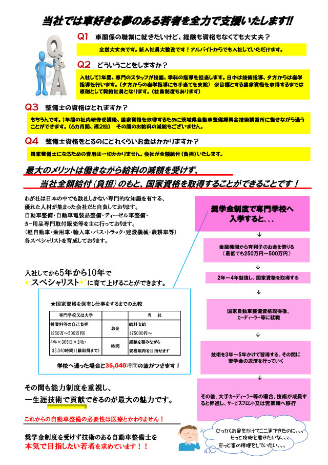 若手社員募集 受験生