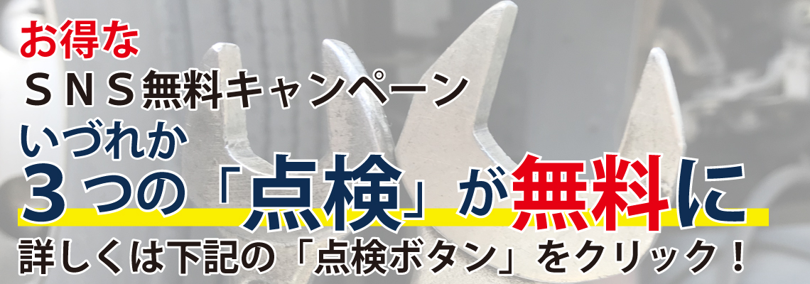 SNSキャンペーン3つの点検が無料に